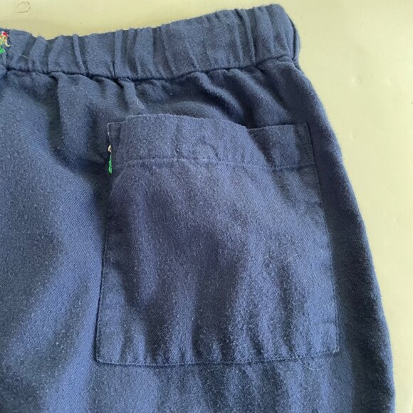 J. Crew Men's Blue Flannel Pajama Pants All Over Embroidered Mermaids Size Large - Picture 5 of 8